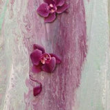 Original acrylic painting. Pink Orchid. Orchid painting. Canvas painting. Acrylique fluide. Wall hangings. Fluid acrylic painting.