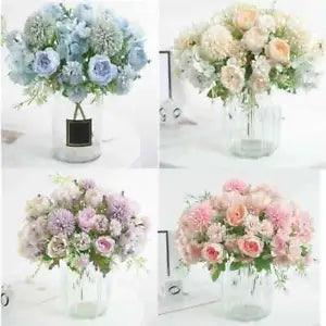 Artificial Silk Peony Fake Flowers Bunch Bouquet Home Wedding Party Decor