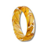 Resin Ring with Yellow Foxtail Lily Petals and Gold Flakes, Mother's Day Gift