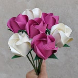 Paper roses bouquet, pink and ivory origami flowers, eco friendly gift for her, anniversary present for wife, faux florals