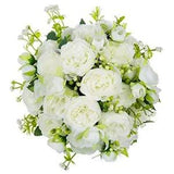 Artificial Flowers Silk Peony Bouquet 4 Bunches Fake Flowers White Peonies