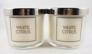 (4) Bath & Body Works White Citrus Water Lily Single Wick Scented Candle 4oz