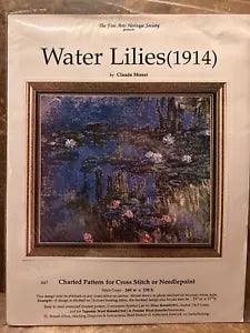 Fine Arts Heritage Society WATER LILIES (1914) Monet Cross Stitch CHART PATTERN