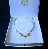 BNIB??CLOGAU GOLD, St Silver & 9ct Rose Gold Snowdon Lily NECKLACE w DIAMONDS