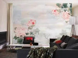 3D Pink Peony Flower ZHUA10847 Wallpaper Wall Murals Removable Self-adhesive Amy