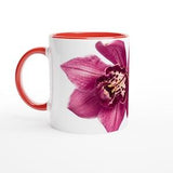 Big Purple Orchid - White 11oz Ceramic Mug with Color Inside