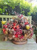 Large Artificial Arrangement of Dried Fruits and Flowers Centerpiece