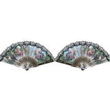 2X2X Spanish  Hand Fan Decorative  Peony Flower V3B5