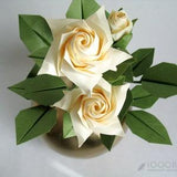 Long Stem Rose Bouquet, Paper Rose Bouquet, Origami Rose Bouquet, 3 Long Stems, Paper Flower Bouquet, Rose Flower Eternal, Paper Sculpture