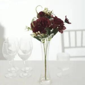 BURGUNDY 3 Bushes 14" Silk Carnation FLOWERS Artificial Floral Bouquets Party