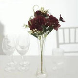 BURGUNDY 3 Bushes 14" Silk Carnation FLOWERS Artificial Floral Bouquets Party