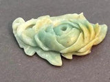 Amazonite carved Peony flower double sided 29.6 grams (148 carats) Pendant