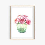Floral Wall Art, Rose Flowers Print, Watercolor Roses Painting, Floral Pink Roses Print, Flowers Wall Art, Rose Watercolor Vintage Print