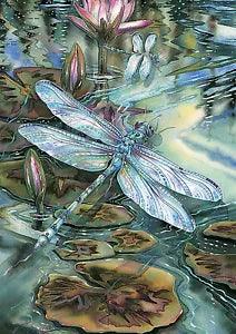 Toland Dragonfly And Pond 12x18 Lily Pad Flower Water Garden Flag