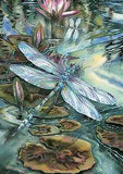 Toland Dragonfly And Pond 12x18 Lily Pad Flower Water Garden Flag