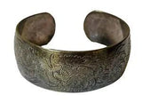 Vintage S. Kirk & Son Sterling Silver Wide Cuff Bracelet Carnation Flower Etched