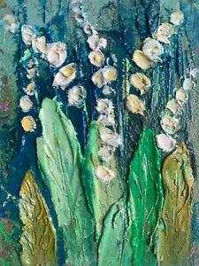 ACEO Original Art Lily of the valley painting ACEO cards Small Artwork 2.5X 3.5