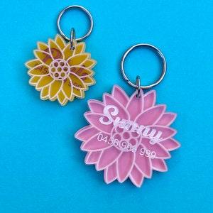 Custom Personalised Sunflower Pet Tag