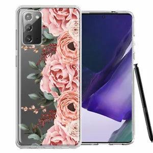 For Samsung Galaxy Note 20 Blush Pink Peach Spring Flowers Peony Rose Case