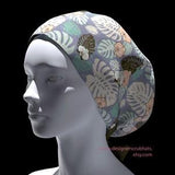 Botanical Scrub caps for women,Nurse gift,Ponytail scrub cap nurse, chemo hat,medical bouffant scrub hat with orchids.