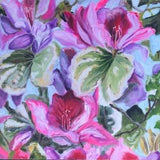 Orchid tree blossom, floral oil painting, expressive botanical art, pink flowers, artist original, artwork on canvas, spring garden painting