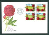 Aland. 2007 FDC. Franking Labels. 4 Values Peony, Flowers.