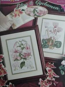 Counted Cross Stsitch "Lilies & Cyclamen" by Stitchworld; 2 beautiful designs