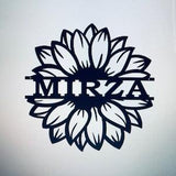 Sunflower Monogram Personalized Custom Powder Coated Metal Sign for inside or outside use