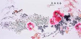 ORIENTAL ASIAN ART CHINESE FAMOUS WATERCOLOR PAINTING-Birds lover&Peony flowers