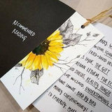 Set of 2- Original hand painted watercolor floral  bookmark , yellow sunflower , handmade, unique gift for a book lover, gift for girl