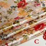 Chinese Peony Flower Satin Jacquard Brocade Fabric Material Upholstery 100 75CM