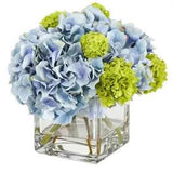 Scandinavian Designs 10??? Hydrangea Artificial Flower Arrangement in Glass Vase