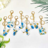 Dried Pressed Sunflower Keyring | Custom Letter Initial Keychain | Handmade Resin Keychain | 21st Birthday Gift For Her
