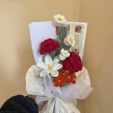 Finished Crochet Rose Bouquet, Crochet Flowers Bouquet, red rose flower bouquet,Gift For Her,Christmas Gift, Mix Crochet Bouquet