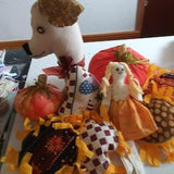 Fall Primitive Sunflowers 4, 2 Pumpkins, Fall Decorations , Rustic Farmhouse, Floppy Ear Dog, 1 Doll, 1 heart, Bowl Fillers, Shelf Decor