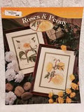 SttichWorld Roses & Peony Flowers Cross Stitch Pattern Leaflet, Good Condition