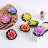 Real Touch Artificial Flowers Lotus Foam Water Lily Floating Pool Plant Crafts