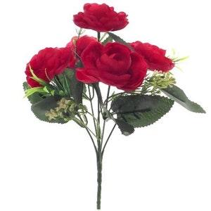 5 heads 6 colours 28cm RANUNCULUS BUSH mini ranunculus for craft floral arrangements home decoration cake decoration