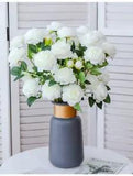 Silk Artificial Flower Stick Peonies Floral Wreaths Roses Peony Bouquets 3pcs