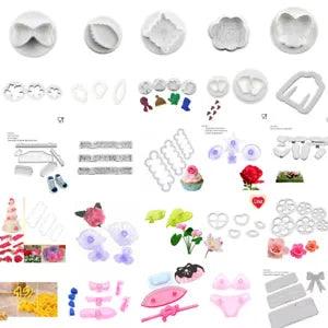 Fondant Cake Cutter Plunger Cookie Mold Sugarcraft Flower Leaf Decorating Mould