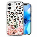 For Apple iPhone 11 Classy Peach Peony Rose Flowers Leopard Case