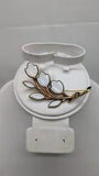 Vintage Crown Trifari Milk Glass Floral Spray Brooch Pin