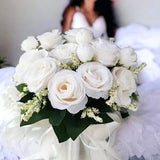 Wedding Flower Bouquet, White Wedding Flowers, Bridesmaid Bouquet, White Artificial Flowers, Wedding Day, White Roses, Gifts For Her, Roses