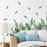 Greenery exotic Wall Decals Tropical plants orchids flowers stickers, KL0080