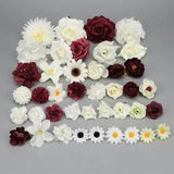 41Pcs Artificial Silk Flowers Heads Combo Set Fake Flowers DIY Craft Flower Kit