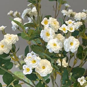 White Wild Roses branches, small faux flowers, rambling rose sprays, artificial Plants, greenery, wedding DIY, romantic floral home decor