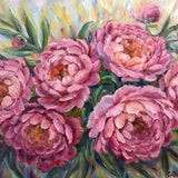 Hand painted Peony Wall Art Pink Flower Oil Painting 16x20x1.5 3D Canvas painting Floral Wall Decor Peony bouquet Art Large Painting