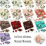 Artificial Flowers - 60ct 3 Size Latex Foam Roses w/ Wire Stem - Use in Wedding Bouquet Decor - Bridal Shower Party Decor - Centerpieces -1