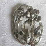 VINTAGE STERLING Brooch Pin Jewelart Iris or Lily Flower 2.25"
