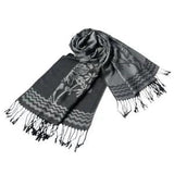 Pa-616-8 Slate Gray Base Peony Flowers Patterns Exquisitely Soft Woven Pashmi...